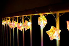 Lyskjede m/stjerner hologram 10 LED 2,25 meter
